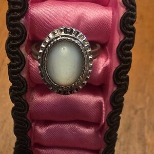 Moonstone? Opal Colored Stond With Unknown Metal Ring Believed To Be 925 Silver